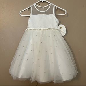 American Princess White Peale Knee Length Dress - Size 5 - NWT